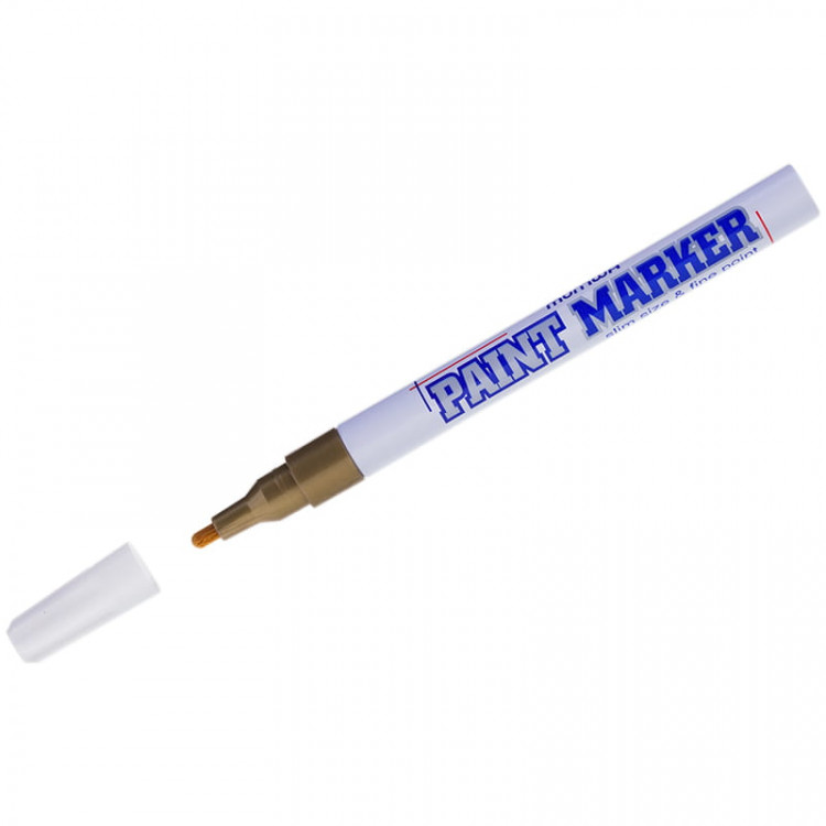 Маркер-краска лаковый (paint marker) MUNHWA "Slim", 2 мм, ЗОЛОТОЙ, нитро-основа, алюминиевый корпус, SPM-07 по низкой цене оптом Краснодар, Москва, Уфа, Казань, Барнаул, Владивосток, Хабаровск, Сахалин, Красноярск, Екатеренбург, 