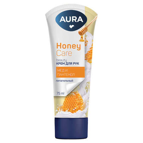 Крем для рук питательный 75мл AURA Honey Care "Мёд и пантенол", 14796 по низкой цене оптом 