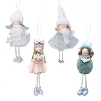 Украшение елочное, "Девочка", 19 см, полиэстер, ассорти 4 дизайна, ЗОЛОТАЯ СКАЗКА, 592606