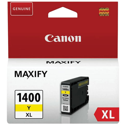 Картридж струйный CANON (PGI-1400XLY) МВ2040/МВ2340, желтый, оригинальный, ресурс 900 стр., 9204B001 по низкой цене оптом 