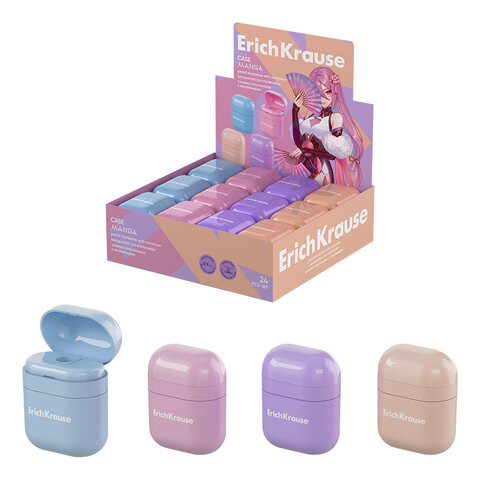 Точилка ERICH KRAUSE Case Manga, с контейнером, пластиковая, корпус ассорти, 60041 по низкой цене оптом Точилка ERICH KRAUSE Case Manga, с контейнером, пластиковая, корпус ассорти, 60041 по низкой цене оптом