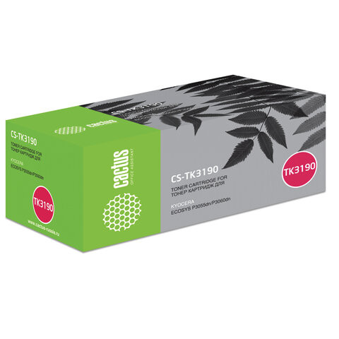 Тонер-картридж CACTUS (CS-TK3190) для KYOCERA Ecosys P3055dn/P3060dn, ресурс 25000 стр. по низкой цене оптом 