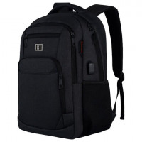 Рюкзак HEIKKI SECURE (ХЕЙКИ) универсальный, 2 отделения, отделение для ноутбука, черный, 46x31x19 см, 273894
