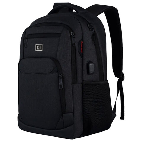 Рюкзак HEIKKI SECURE (ХЕЙКИ) универсальный, 2 отделения, отделение для ноутбука, черный, 46x31x19 см, 273894 по низкой цене оптом Рюкзак HEIKKI SECURE (ХЕЙКИ) универсальный, 2 отделения, отделение для ноутбука, черный, 46x31x19 см, 273894 по низкой цене оптом