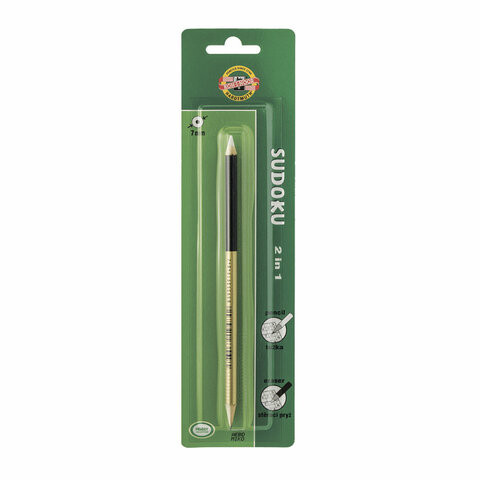 Карандаш чернографитный 2B KOH-I-NOOR, 1 шт., "Sudoku", с резинкой, корпус ассорти, 1350, 1350001001BL по низкой цене оптом Краснодар, Москва, Уфа, Казань, Барнаул, Владивосток, Хабаровск, Сахалин, Красноярск, Екатеренбург, 