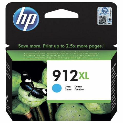 Картридж струйный HP (3YL81A) для HP OfficeJet Pro 8023, №912XL голубой, ресурс 825 страниц, оригинальный по низкой цене оптом 