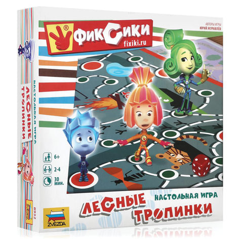 Игра-ходилка настольная детская "Фиксики. Лесные тропинки", игровое поле, фишки, жетоны, ЗВЕЗДА, 8932 по низкой цене оптом Краснодар, Москва, Уфа, Казань, Барнаул, Владивосток, Хабаровск, Сахалин, Красноярск, Екатеренбург, 