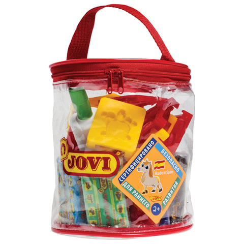 Пластилин JOVI (Испания), набор, 12 цветов, 600 г, 12 формочек, 3 стека, скалка, в контейнере, 340 по низкой цене оптом Краснодар, Москва, Уфа, Казань, Барнаул, Владивосток, Хабаровск, Сахалин, Красноярск, Екатеренбург, 