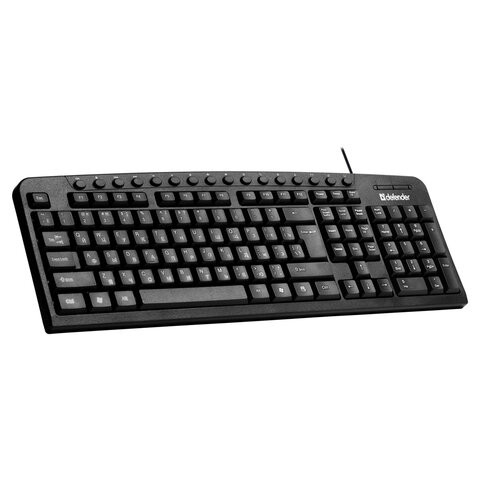 Клавиатура проводная DEFENDER Focus HB-470, USB, 104 клавиши + 19 дополнительных клавиш, черная, 45470 по низкой цене оптом 