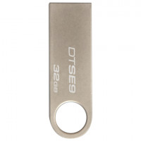 Флеш-диск 32 GB, KINGSTON DataTraveler SE9, USB 2.0, металлический корпус, серебристый, DTSE9H/32GB