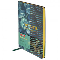 Блокнот А5 (143x210 мм), BRAUBERG VISTA "Nature", под кожу, твердый, срез фольга, 80 л., 112078