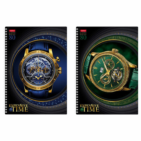 Тетрадь А4, 80 л., HATBER гребень, клетка, 3D фольга, "TIME" (2 вида в спайке), 80Т4лофлВ1гр по низкой цене оптом Краснодар, Москва, Уфа, Казань, Барнаул, Владивосток, Хабаровск, Сахалин, Красноярск, Екатеренбург, 