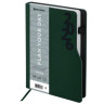 Ежедневник датированный 2026 А5 150x213мм BRAUBERG Up, под кожу софт-тач, держатель для ручки, зеленый, 117117 по низкой цене оптом 