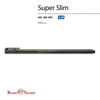 Ручка гелевая BRUNO VISCONTI Super Slim Black, СИНЯЯ, узел 0,28мм, линия 0,2мм, 20-03, 20-0398