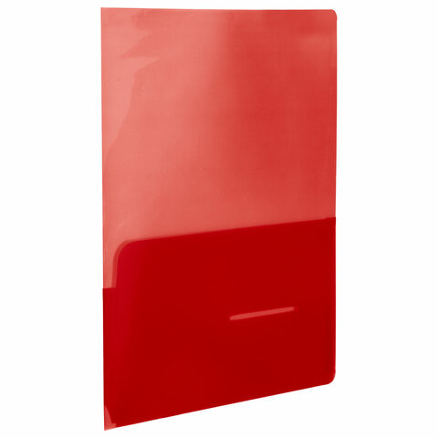 Папка-уголок 2 кармана непрозрачная А4 BRAUBERG SPECIAL, красная, 0,18 мм, 273061 по низкой цене оптом 