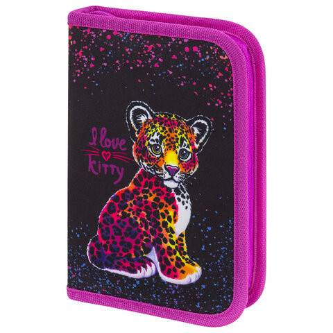 Пенал BRAUBERG с наполнением, 1 отд, 1 откидная планка, 24 предмета, Leopard, 272350 по низкой цене оптом 
