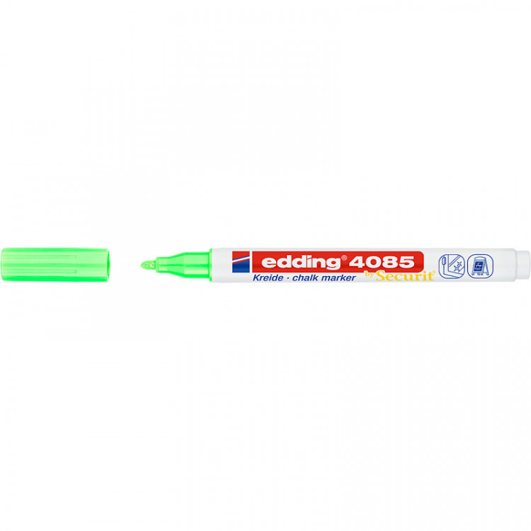 Маркер меловой по стеклу edding 4085, смываемый, круглый наконечник, 1-2 мм Неон зеленый по низкой цене оптом Краснодар, Москва, Уфа, Казань, Барнаул, Владивосток, Хабаровск, Сахалин, Красноярск, Екатеренбург, 