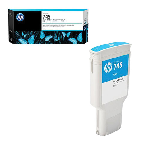 Картридж струйный для плоттера HP (F9K03A) Designjet Z2600/Z5600, №745, голубой, 300 мл, оригинальный по низкой цене оптом 