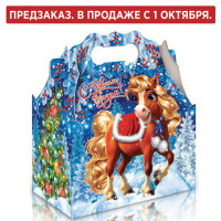 Подарок новогодний "ЛАРЕЦ ЗЛАТИК", НАБОР конфет 1000 г, картонная коробка, МОСУПАК