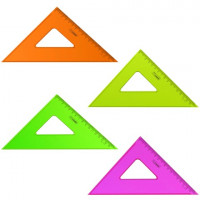 Треугольник пластиковый 45х16 см, СТАММ "Neon Crystal", тонированный, прозрачный, неоновый, ассорти, ТК57
