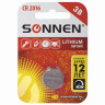 Батарейка SONNEN Lithium, CR2016, литиевая, 1 шт., в блистере, 451972 по низкой цене оптом 