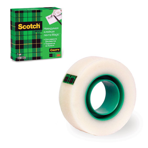 Клейкая лента канцелярская 19 мм х 33 м, невидимая, матовая, SCOTCH "Magic", FT510281676 по низкой цене оптом 