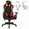 Кресло компьютерное BRABIX "GT Racer GM-100", две подушки, экокожа, черное/оранжевое, 531925 по низкой цене оптом 