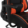Кресло компьютерное BRABIX "GT Racer GM-100", две подушки, экокожа, черное/оранжевое, 531925 по низкой цене оптом 