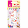 Свеча-цифра для торта "4" ДВУСТОРОННЯЯ с конфетти, 8,5 см, ЗОЛОТАЯ СКАЗКА, держатель, блистер, 591397 по низкой цене оптом 