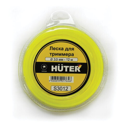 Леска для триммера HUTER S3012, ЗВЕЗДА, 3 мм, 12 м, 71/2/2 по низкой цене оптом 