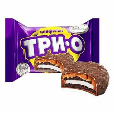 Конфеты шоколадные АККОНД "Трио" с печеньем, карамелью и вкусом пломбира, 500 г, 102181205360001 по низкой цене оптом Конфеты шоколадные АККОНД "Трио" с печеньем, карамелью и вкусом пломбира, 500 г, 102181205360001 по низкой цене оптом