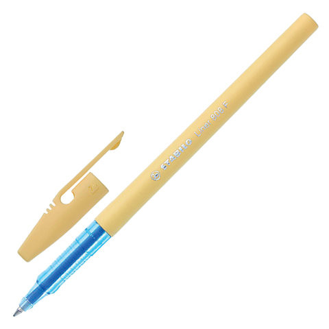 Ручка шариковая STABILO "Liner Pastel", СИНЯЯ, корпус ванильный, узел 0,7 мм, линия письма 0,3 мм, 808FP1041-5 по низкой цене оптом 