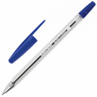 Ручка шариковая BRAUBERG "M-500 CLASSIC", СИНЯЯ, корпус прозрачный, узел 0,7 мм, линия письма 0,35 мм, 143444