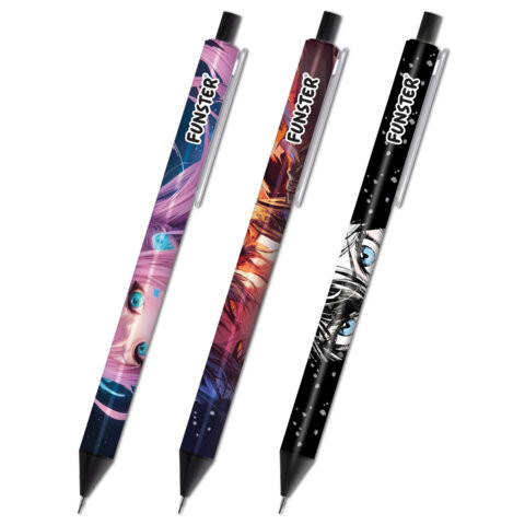 Карандаш механический 0,7 мм с принтом FUNSTER "ANIME", корпус soft-touch ассорти, 182059 по низкой цене оптом 