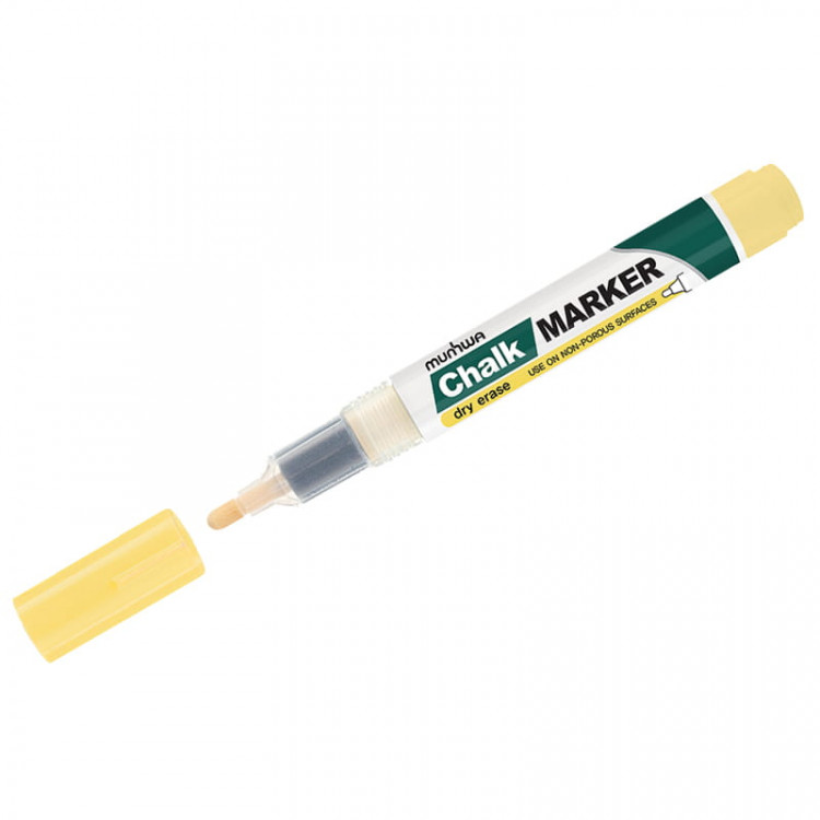 Маркер меловой MUNHWA "Chalk Marker", 3 мм, ЖЕЛТЫЙ, сухостираемый, для гладких поверхностей, CM-08 по низкой цене оптом Краснодар, Москва, Уфа, Казань, Барнаул, Владивосток, Хабаровск, Сахалин, Красноярск, Екатеренбург, 