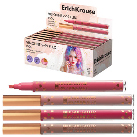 Текстмаркер с гибким наконечником ERICH KRAUSE Visioline V-19 Flex Idol, АССОРТИ В ДИ, 63551 по низкой цене оптом Текстмаркер с гибким наконечником ERICH KRAUSE Visioline V-19 Flex Idol, АССОРТИ В ДИ, 63551 по низкой цене оптом