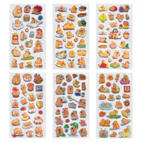 Наклейки зефирные "Капибары", 18х9,5 см, ассорти 6 видов, FUNSTER (ФАНСТЕР), 666093