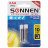 Батарейки КОМПЛЕКТ 2 шт., SONNEN Alkaline, AAA (LR03, 24А), алкалиновые, мизинчиковые, блистер, 451087 по низкой цене оптом Краснодар, Москва, Уфа, Казань, Барнаул, Владивосток, Хабаровск, Сахалин, Красноярск, Екатеренбург, 