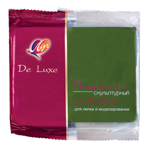 Пластилин скульптурный ЛУЧ "Люкс", оливковый, 0,3 кг, твердый, 24С1506-08 по низкой цене оптом Краснодар, Москва, Уфа, Казань, Барнаул, Владивосток, Хабаровск, Сахалин, Красноярск, Екатеренбург, 