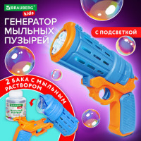Генератор мыльных пузырей "Бластер-КОЛЬТ", мыльный раствор 80мл., BRAUBERG KIDS, 665149