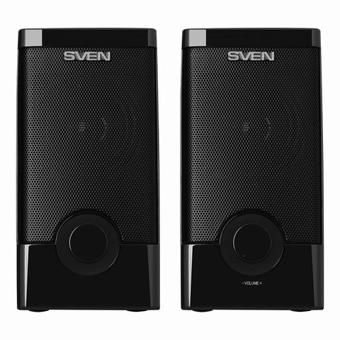 Колонки компьютерные SVEN 318, 2.0, 2х2,5 Вт, пластик, черные, SV-015176 по низкой цене оптом Краснодар, Москва, Уфа, Казань, Барнаул, Владивосток, Хабаровск, Сахалин, Красноярск, Екатеренбург, 