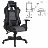 Кресло компьютерное BRABIX "GT Racer GM-100", две подушки, экокожа, черное/серое, 531926 по низкой цене оптом 