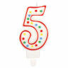 Свеча-цифра для торта "5" ДВУСТОРОННЯЯ с конфетти, 8,5 см, ЗОЛОТАЯ СКАЗКА, держатель, блистер, 591398 по низкой цене оптом 
