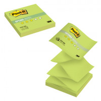 Блок самоклеящийся (стикер) POST-IT ORIGINAL "Весна" (Z-блок), 76х76 мм, 100 л., зеленый неон, R330-ONG