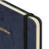 Блокнот А5 138x213мм BRAUBERG Velvet, резинка, держатель, 80л, клетка, синий, 116239 по низкой цене оптом 