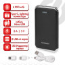 Аккумулятор внешний 6000 mAh SONNEN POWERBANK K611, 2 USB, литий-полимерный, черный, 263029 по низкой цене оптом 