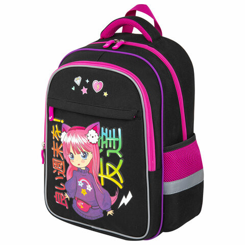 Рюкзак BRAUBERG FAVOUR, 2 отделения, 3 кармана, "Anime girl", 40х29х15 см, 272059 по низкой цене оптом 