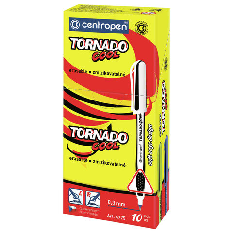 Ручка-роллер СИНЯЯ CENTROPEN "Tornado Cool", корпус ассорти, узел 0,5 мм, линия письма 0,3 мм, 4775, 3 4775 1001 по низкой цене оптом 
