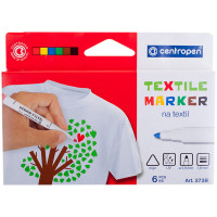 Маркеры для ткани 6 ЦВЕТОВ CENTROPEN "Textile Marker", круглый наконечник, 1,8 мм, 2739/6, 5 2739 0610