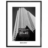 Рамка 30*40см небьющаяся, багет 14 мм, пластик, BRAUBERG "Original", черная, 391230